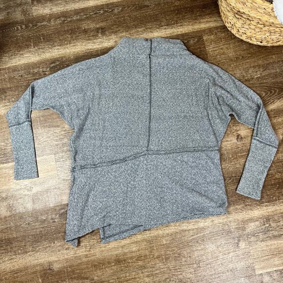 We The Free Womens Gray Boat Neck Oversized Sweater Ribbed Long Sleeve Split XS - Picture 4 of 4